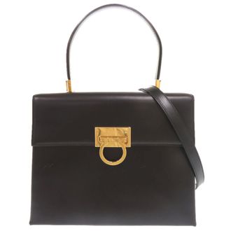 Ferragamo Leather Handbag Shoulder Bag (Pre-Owned)