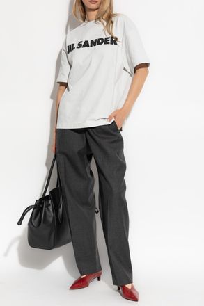 Jil Sander T-shirt With Logo, Womens, Grey