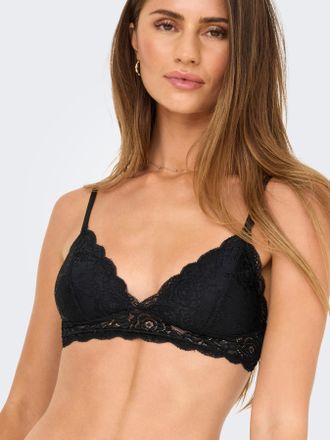 Only Bralette ONLY ONLCHLOE LACE PADDED BRALETTE ACC, Damen, Gr. XL, N-Gr, schwarz, Spitze, Obermaterial: 95% Nylon, 5% Elasthan, unifarben, BHs Bralette
