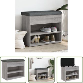 vidaXL Scarpiera - Panca Porta Scarpe Grigio Sonoma 62x32x50 cm Legno Multistrato