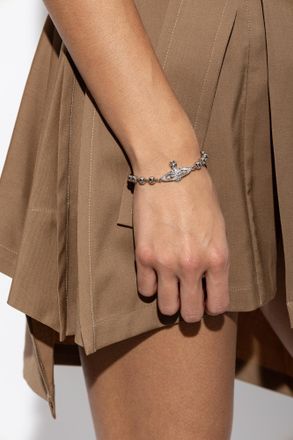 Vivienne Westwood Brass Logo Bracelet, Womens, Silver
