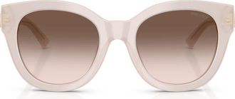 Jimmy Choo London 51mm Gradient Round Sunglasses in Opaline Taupe/pink/grey at Nordstrom