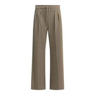 Max Mara Funale Wide Broeken - Dames - Broeken - Beige - Maat: XS Wol