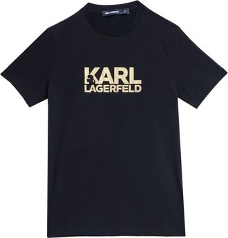 Karl Lagerfeld Logo T-Shirt - Heren - T-shirts - Zwart - XL - Katoen - Tops