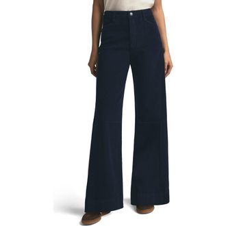 Favorite Daughter The Mischa High Waist Wide Leg Cotton Corduroy Pants in Navy at Nordstrom, Size 27