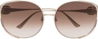 Gucci Interlocking G oversized sunglasses - women - Metal - 63 - Gold