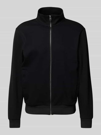 HUGO BOSS Sweatjacke mit Stehkragen in Black, Größe XXXL