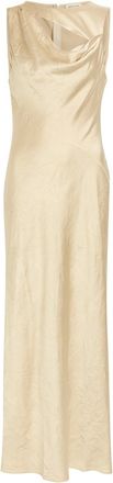 Shona Joy Andie Crinkled Satin Maxi Dress - Beige - 16 (UK16 / XL)