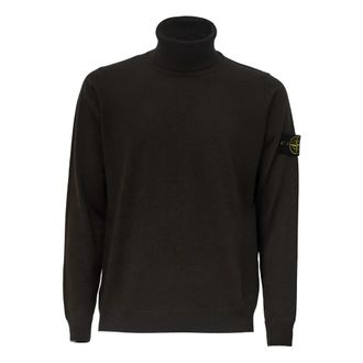 Stone Island Trui met col en geribde boorden - Heren - Coltruien - Grijs - M - Wol - Truien & Vesten