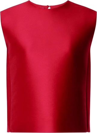 Alberta Ferretti Top smanicato in raso - Rosso