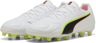 Puma Fussballschuh PUMA KING 20 MATCH FG/AG, Gr. 42,5, puma wei&szlig;, glowing rot, gelb alert, Synthetik, Schuhe Fussballschuh, f&uuml;r Rasenpl&auml;tze