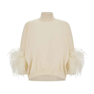 Alberta Ferretti Maglione in lana crema - - Knitwear - Donna - Beige - M
