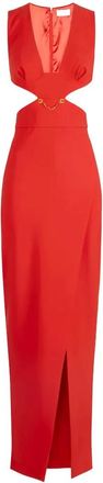Elisabetta Franchi cut-outs chain-detail maxi dress - Red