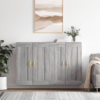 Berkfield Home Wall Mounted Cabinets 2 pcs Grey Sonoma Engineered Wood