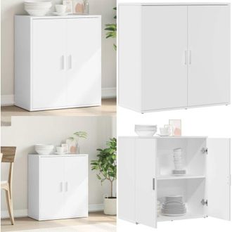 vidaXL Credenza Bianca 79x38x80 cm in Legno Multistrato - Credenza bianca - Credenza moderna