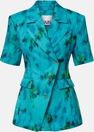 Ganni Printed organza blazer