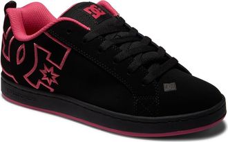 DC Sneaker DC SHOES Court Graffik, Damen, Gr. 6,5(37,5), bunt (schwarz, schwarz, pink), Obermaterial:55, 91% Leder, 38, 75% Synthetik, 5, 34% Microfaser;