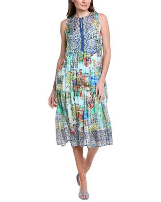 Johnny Was Tabitha Tiered Silk Midi Dress