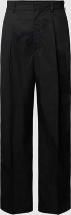 Emporio Armani Bundfaltenhose im unifarbenen Design in Black, Gr&ouml;&szlig;e 54