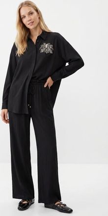 Exquise Morganne High Rise Wide Leg Woven Pants in Black at Nordstrom, Size Medium