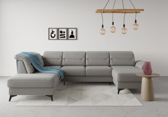 Sit&more Wohnlandschaft »Sinatra U-Form« optional mit Kopfteilverstellung und Armteilfunktion, Metallfüsse