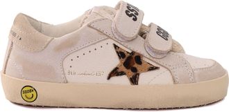 Golden Goose Sneakers Golden Goose Old School Tomaia in nappa e pelle Horsy Star in camoscio con tacco Bianco/Beige/Marrone e Leone Nero
