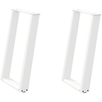 vidaXL Vidaxl Patas Para Mesa De Comedor En Forma De U (2 Unidades), Color Blanco, 60 X (72-73) Cm, Acero