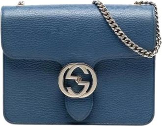 Gucci Pre-owned Cross Body Bags, female, Blue, Size: ONE SIZE Pre-owned Vintage Crossbody Bag