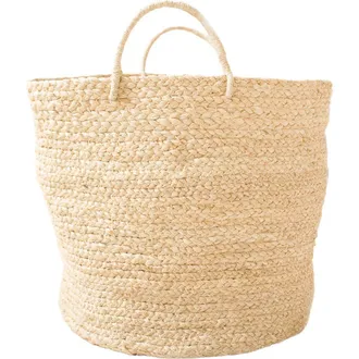 Indego Africa Medium Braided Raffia Basket Natural at Nordstrom