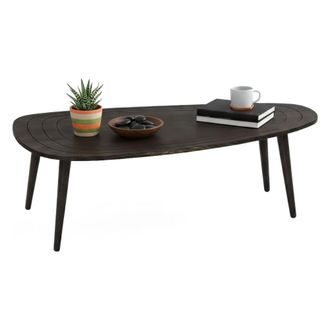 Dmora Mesa De Caf&eacute; Beid, Mesa De Centro Baja, Revistero Para Sof&aacute;, Estante De La Sala De Estar, 115x50h38 Cm, Antracita, Con Embalaje Reforzado - Dmora