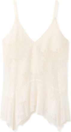 Mango Crumble Lace Handkerchief Camisole in Ecru at Nordstrom, Size Medium
