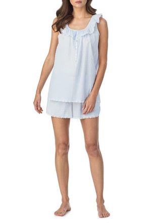 Eileen West Swiss Dot Cotton Shortie Pajamas in Blue at Nordstrom, Size X-Small