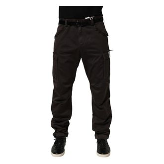 Dolce & Gabbana Straight Trousers, male, Brown, Size: L Re-Edition Cargo Pants