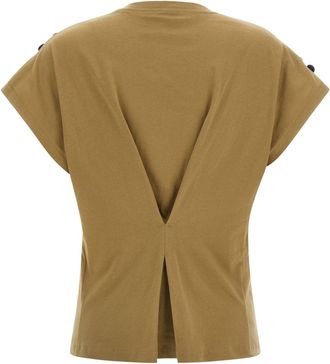 Nude Sequin-Embellished T-Shirt - Camel