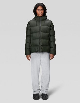 Rains Womens Rains Alta Unisex Puffer Jacket - 03 Green - Size: 10/8