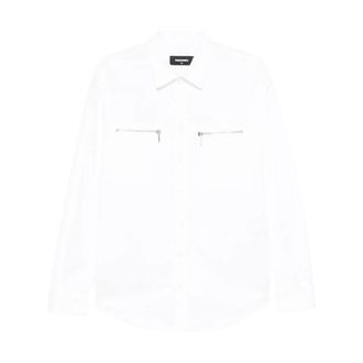 Dsquared2 Casual Shirt - Heren - Casual Overhemden - Wit - M - Katoen - Overhemden