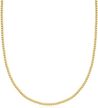 RS Pure by Ross-Simons Italian 3mm 10kt Yellow Gold Beaded Necklace
