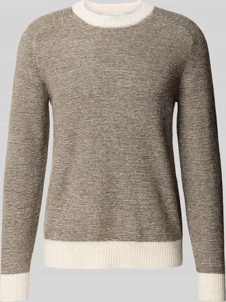 Selected Regular Fit Strickpullover mit Alpaka-Woll-Mix Modell RAI in Dunkelbraun, Größe XXL