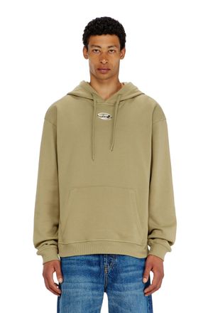 Diesel Cotton hoodie with metallic Oval D - Sweaters - Man - Green
