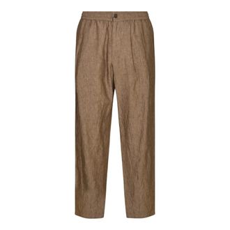 Giorgio Armani Straight Trousers, male, Brown, Size: 2XL Straight Trousers