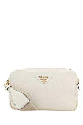 Prada White Logo Small Shoulder Bag
