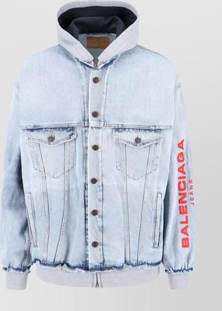 Balenciaga relaxed fit hooded jacket with distressed detailing