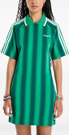 adidas striped mini dress - women - Recycled Polyester/Elastane - L - Green
