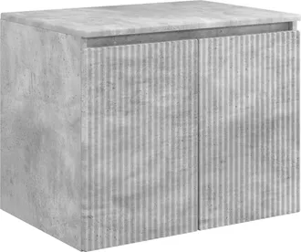 vidaXL Mueble De Ba&ntilde;o Montado En La Pared Gris Hormig&oacute;n Vidaxl