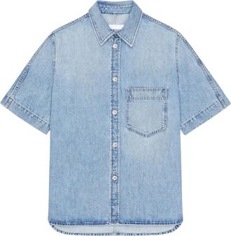 Givenchy Short Sleeve Shirts - Heren - Spijkeroverhemden - Blauw - M - Overhemden
