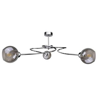 Netlighting Blom Multi Arm Semi Flush Ceiling Light Silver 65cm 3x E27