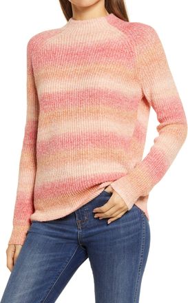Caslon Womens Pink Space Dye Sweater - Small