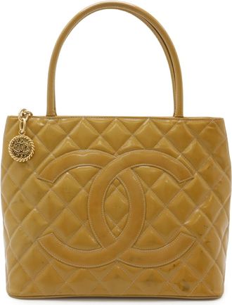 Chanel Matelasse Yellow Ethylen Vinyl Acetate (Eva) Shoulder Bag Tote Bag (Pre-Owned)