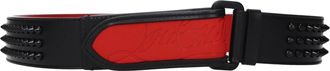 Christian Louboutin Loubi riem heren zwart leer