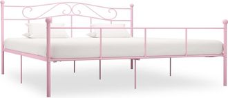 vidaXL Estructura De Cama De Metal Rosa 200x200 Cm Vidaxl